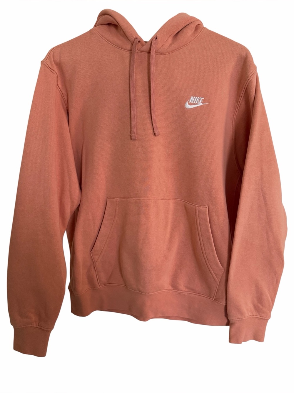 Nike Women's Hoodie in Rose Clay Peach with White Swoosh, Size M